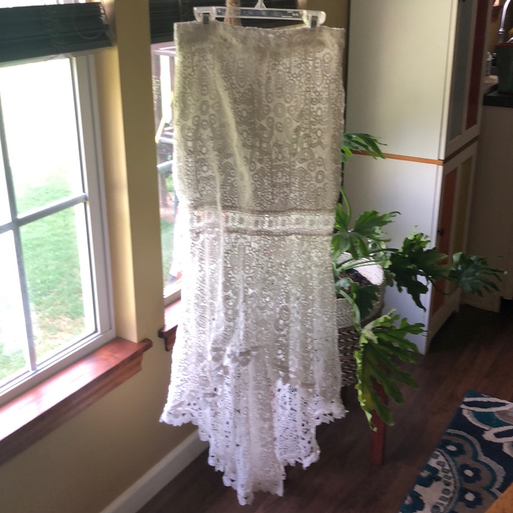 White lace two piece skirt set